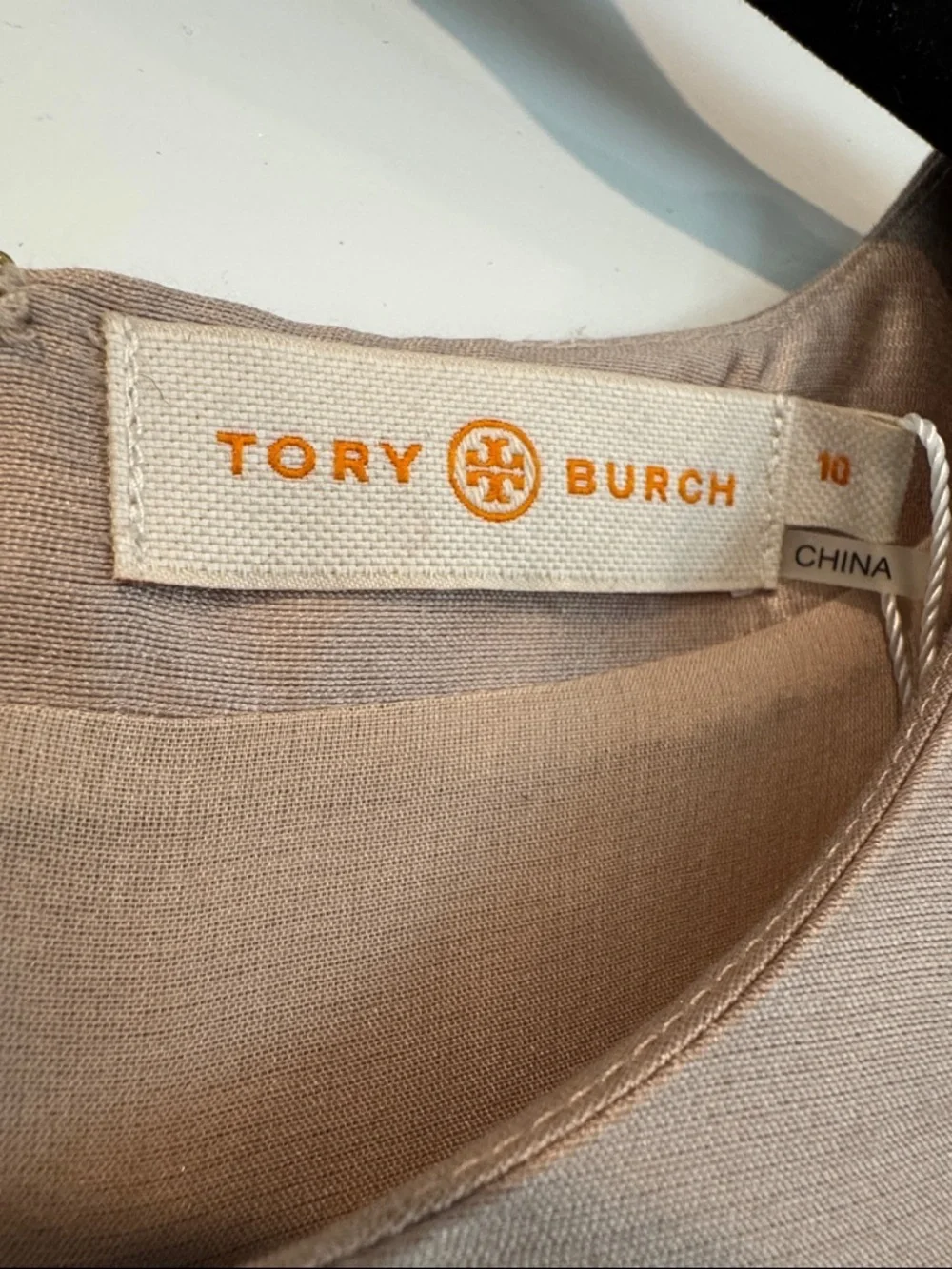 NWT Tory Burch Blush Champagne Eden Shell Silk Sleeveless Top Size 10